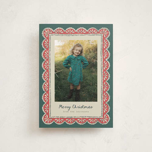 This is a forest petite holiday cards with standard by Chris Griffith called holiday chantilly lace printing on signature in petite
