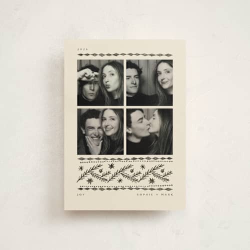 This is a vanilla petite holiday cards with standard by Anastasia Makarova called pencil sketch booth printing on signature in petite
