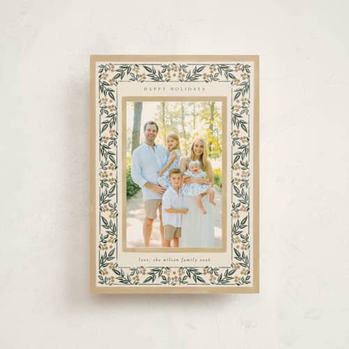 This is a ginger petite holiday cards with standard by Ana de Sousa called botanical heirloom printing on signature in petite