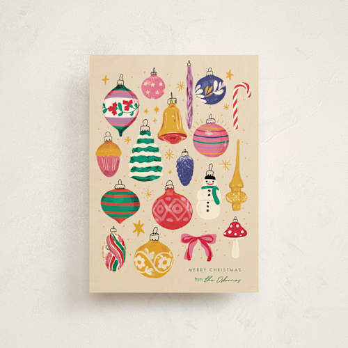This is a ginger petite holiday cards with standard by Joanna Rosado called deck the hall printing on signature in petite