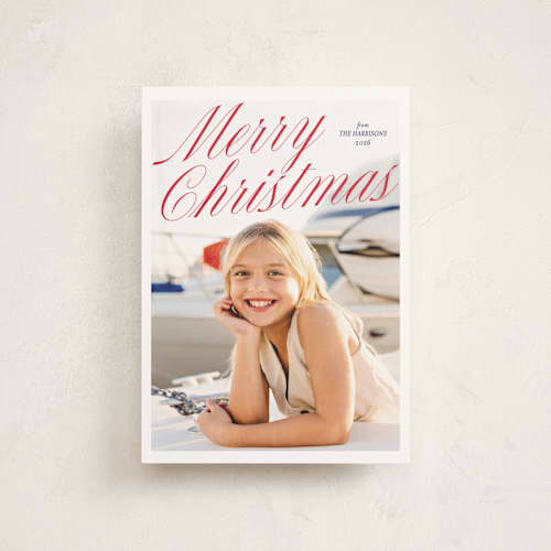 This is a berry petite holiday cards with standard by Maja Cunningham called holiday classic printing on signature in petite