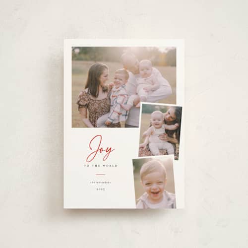 This is a peppermint christmas postcards with standard by Jessica Williams called simply joy printing on signature in postcard