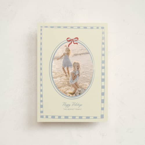 This is a celestial christmas postcards with standard by Helena Vitto called little bow printing on signature in postcard