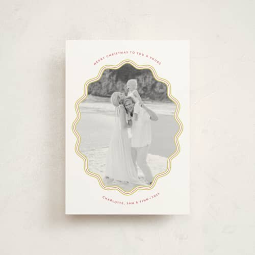 This is a chartreuse christmas postcards with standard by Alston Foster called mirth printing on signature in postcard