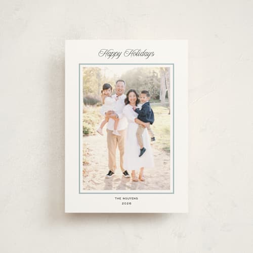 This is a sky christmas postcards with standard by Annie Shapiro called heath printing on signature in postcard