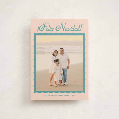 This is a deep sea christmas postcards with standard by Megan Davis called saltillo printing on signature in postcard