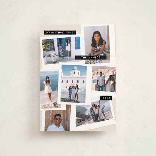 This is a marshmallow christmas postcards with standard by Claudia Orengo called uniquely us printing on signature in postcard