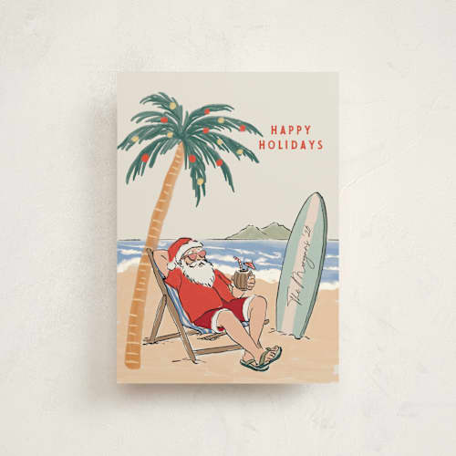 This is a pine christmas postcards with standard by Elly called tropical winter printing on signature in postcard
