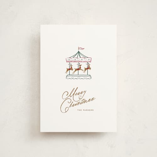 This is a snowflake christmas postcards with standard by Leia Matt called holiday spin printing on signature in postcard