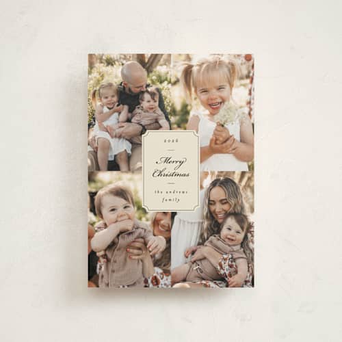 This is a eggnog christmas postcards with standard by Ashley Iwafuchi called vintage wishes printing on signature in postcard
