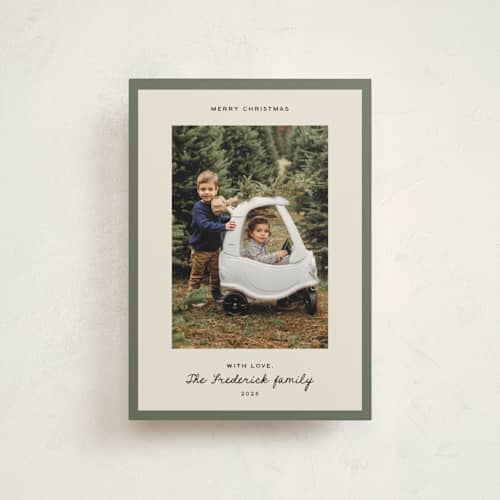 This is a forest christmas postcards with standard by Jackie Crawford called finely framed printing on signature in postcard