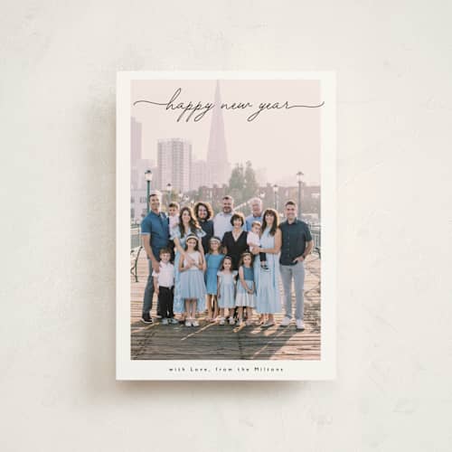 This is a cloud christmas postcards with standard by Benita Crandall called noël moderne printing on signature in postcard