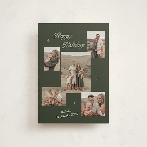 This is a deep forest christmas postcards with standard by Cass Loh called starlit holiday printing on signature in postcard