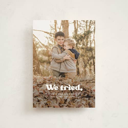 This is a snowy night christmas postcards with standard by Itsy Belle Studio called we tried. printing on signature in postcard