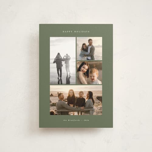 This is a wreath christmas postcards with standard by Emily Sabol Goss called quartet printing on signature in postcard