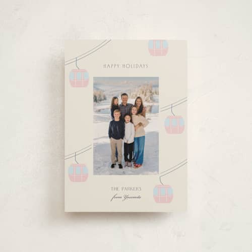 This is a petal christmas postcards with standard by Paloma Morand Monteil called winter heights printing on signature in postcard