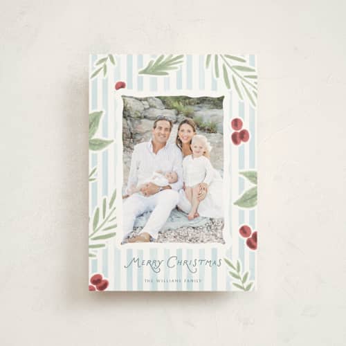 This is a coast christmas postcards with standard by Kristen Juckiewicz called seaberry printing on signature in postcard