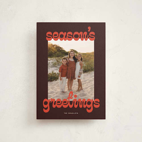 This is a mulberry christmas postcards with standard by Ekko Studio called bouncy script printing on signature in postcard