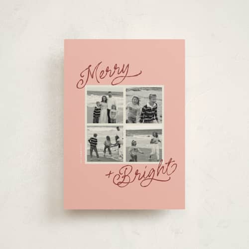 This is a raspberry christmas postcards with standard by Vivian Yiwing called vintage polariod printing on signature in postcard