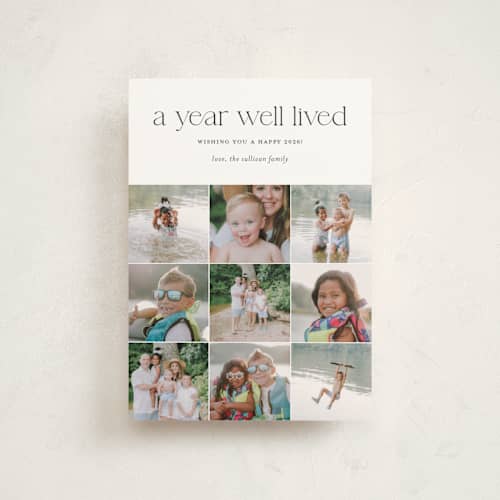 This is a midnight christmas postcards with standard by Shari Margolin called annual review printing on signature in postcard