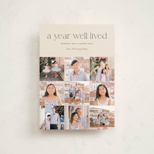 This is a eggnog christmas postcards with standard by Shari Margolin called annual review printing on signature in postcard