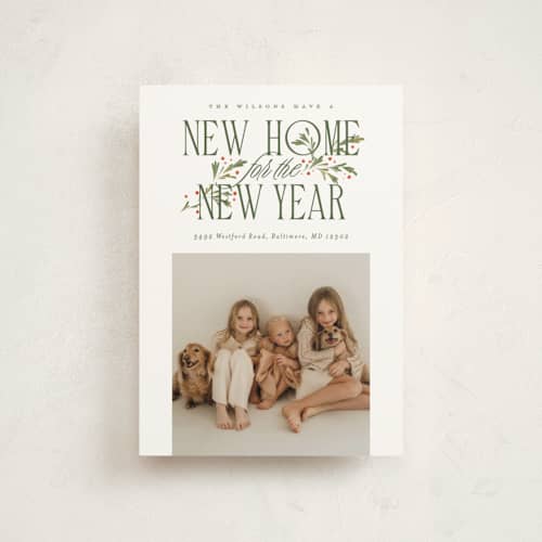 This is a wreath christmas postcards with standard by Erin L. Wilson called hearth garland printing on signature in postcard