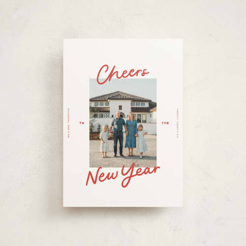 This is a holly berry christmas postcards with standard by Abbigail Lim called a simple cheers printing on signature in postcard