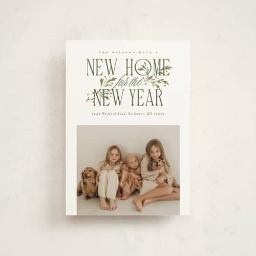 This is a wreath christmas postcards with standard by Erin L. Wilson called hearth garland printing on signature in postcard