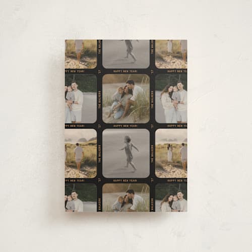 This is a black coffee christmas postcards with standard by Meggy Masters called contact sheet printing on signature in postcard