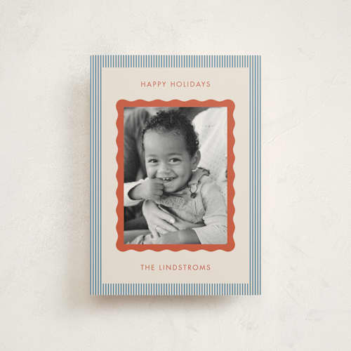 This is a beach christmas postcards with standard by Kelly Schmidt called wavy edge printing on signature in postcard