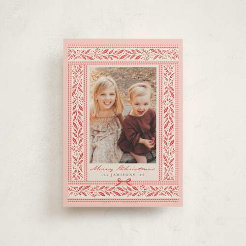This is a rose christmas postcards with standard by Karidy Walker called artisanal frame printing on signature in postcard
