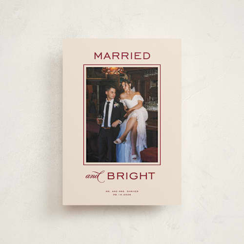 This is a eggnog christmas postcards with standard by Creo Study called married and bright printing on signature in postcard