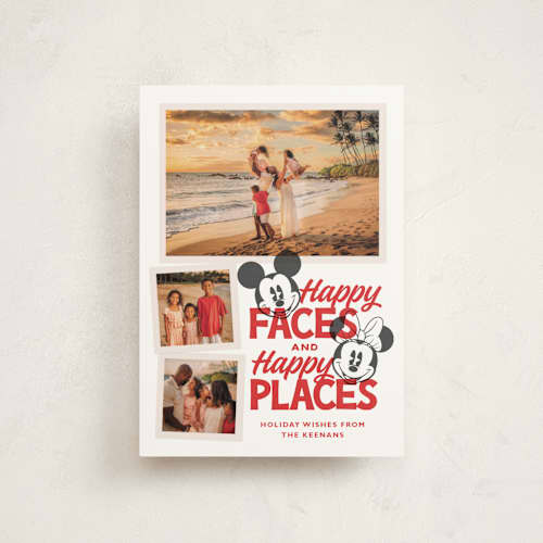 This is a cherry christmas postcards with standard by Jill Means called disney mickey mouse happy places printing on signature in postcard