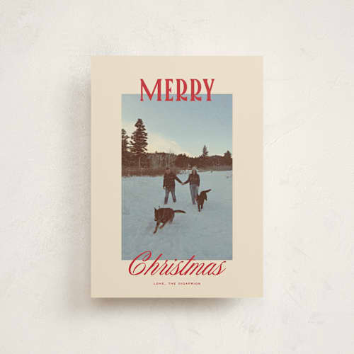 This is a stocking christmas postcards with standard by Creo Study called modern classic printing on signature in postcard