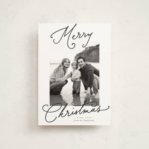 This is a snow christmas postcards with standard by Everett Paper Goods called aerial printing on signature in postcard