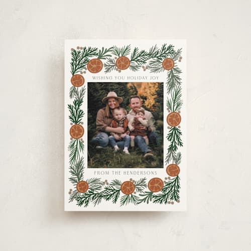This is a winter christmas postcards with standard by Katharine Watson called citrus frame printing on signature in postcard