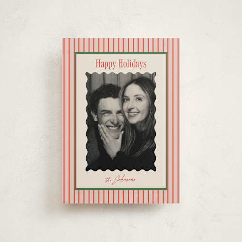 This is a cherry christmas postcards with standard by Carolyn Nicks called belly laugh printing on signature in postcard