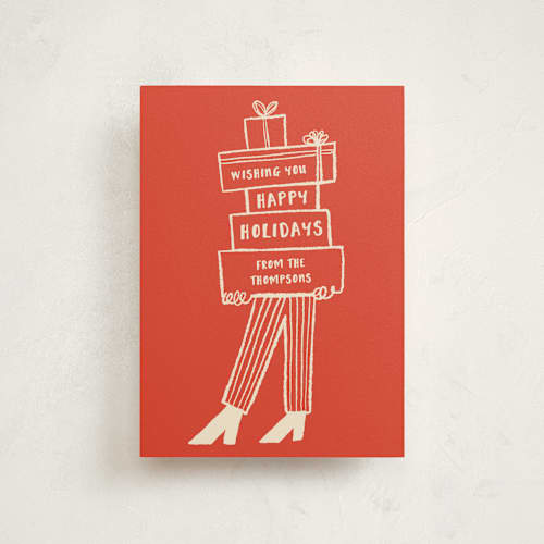 This is a stocking christmas postcards with standard by Studio Suku called presents printing on signature in postcard