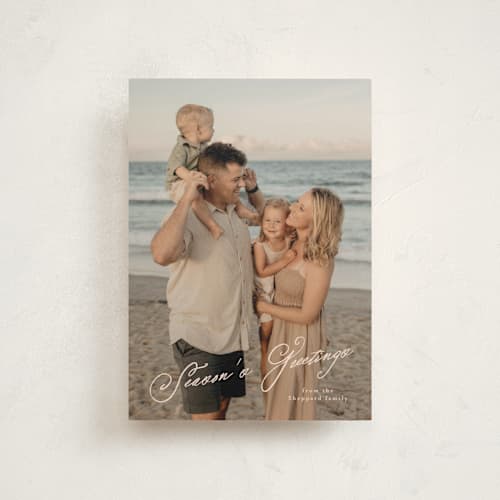 This is a eggnog christmas postcards with standard by Leia Matt called keepsake script printing on signature in postcard