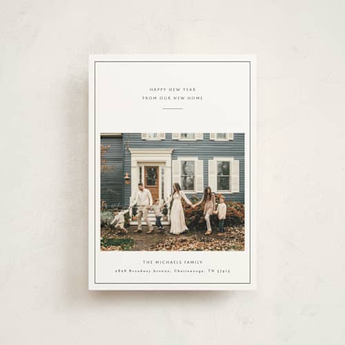This is a parchment christmas postcards with standard by Jennifer Lew called classic home printing on signature in postcard