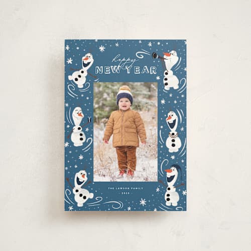 This is a night christmas postcards with standard by Orasie called disney's frozen olaf holiday fun printing on signature in postcard