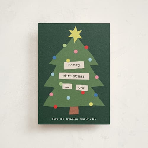 This is a garland christmas postcards with standard by Kercia Jane called christmas collage printing on signature in postcard