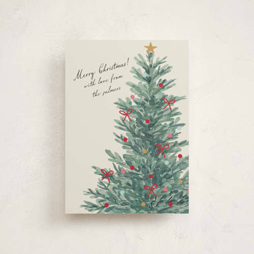 This is a spruce christmas postcards with standard by Stacey Meacham called christmasy printing on signature in postcard