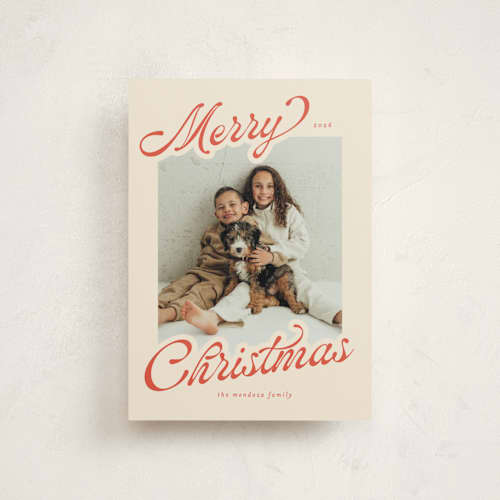 This is a peppermint christmas postcards with standard by Ashley Iwafuchi called merry cheer printing on signature in postcard