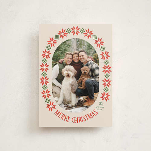This is a linen christmas postcards with standard by Karidy Walker called cozy knit christmas printing on signature in postcard