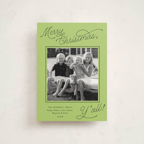 This is a fern christmas postcards with standard by Megan Davis called southern charm printing on signature in postcard