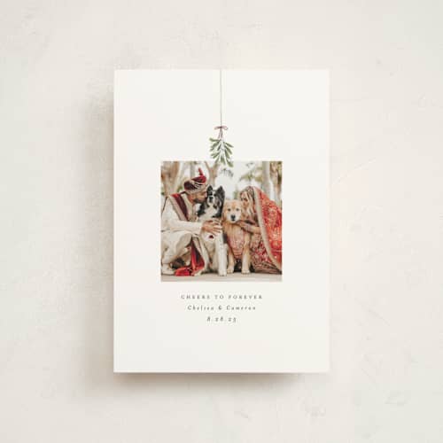 This is a winter christmas postcards with standard by Randi Cirelli called married and merry printing on signature in postcard