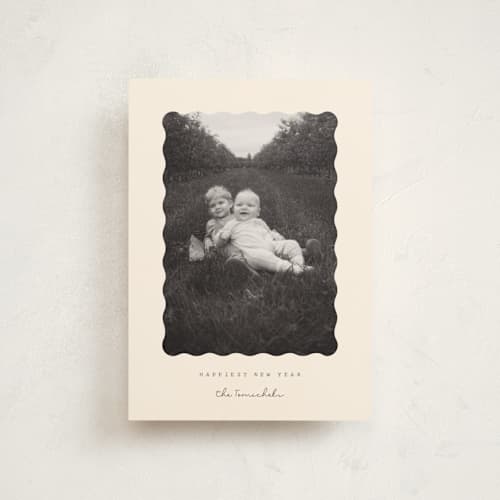 This is a chardonnay christmas postcards with standard by Sara Hicks Malone called nostalgic blessings printing on signature in postcard