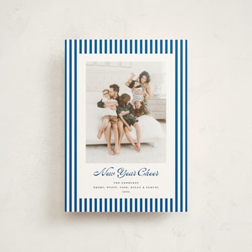 This is a ocean christmas postcards with standard by Erika Firm called mini cabana stripes printing on signature in postcard