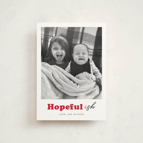 This is a holly christmas postcards with standard by Carrie ONeal called festive-ish printing on signature in postcard